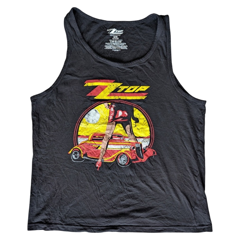 ZZ Top Black Tank Top Medium 100% Cotton Legs Album Summer Music Merch